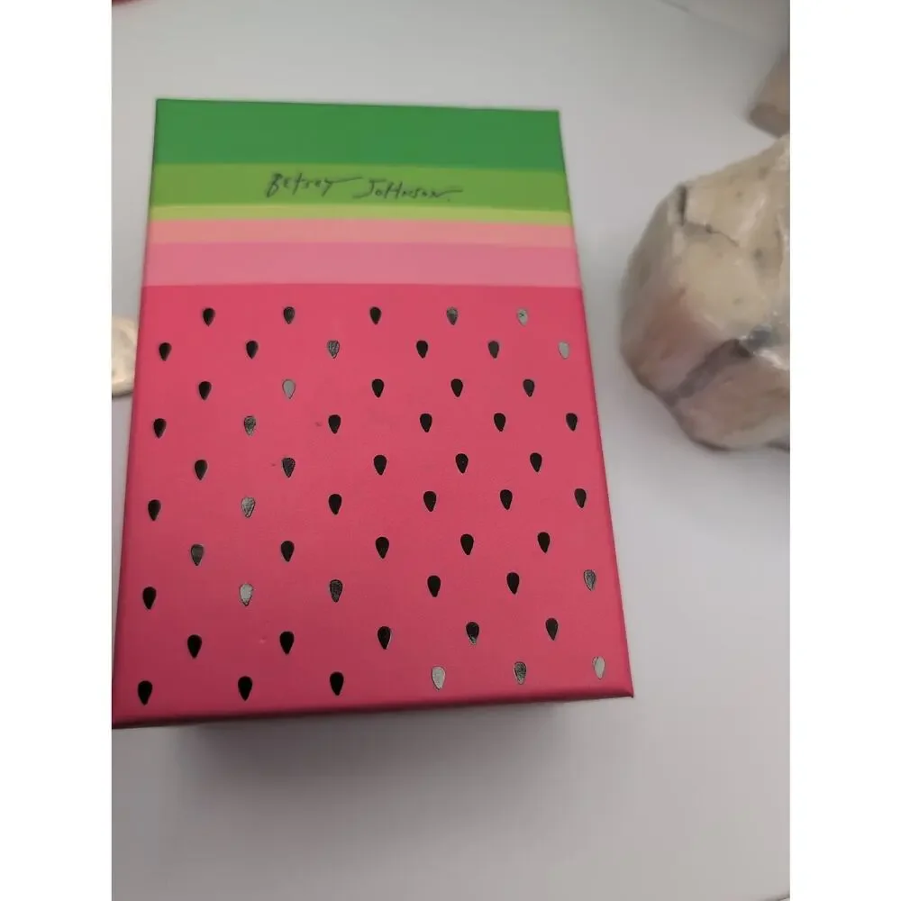 Betsey Johnson Watermelon Rhinestone Crystal Keychain Charm New with Box